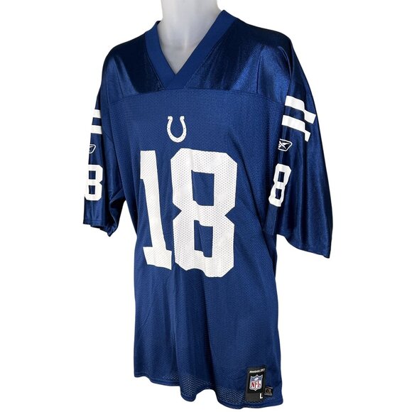 Reebok NFL Indianapolis Colts #18 Peyton Manning Mens L On Field Home Jersey - Picture 6 of 15